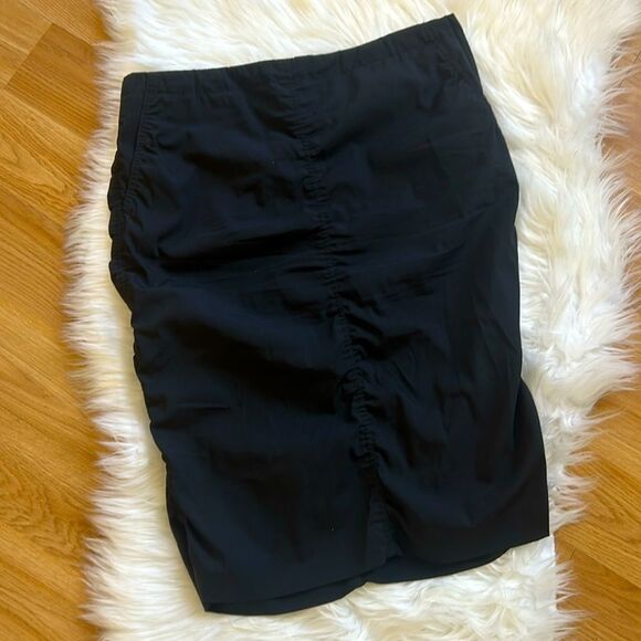 Theory Skirt Ruched Utility Black Pencil Size 4 - Picture 1 of 7